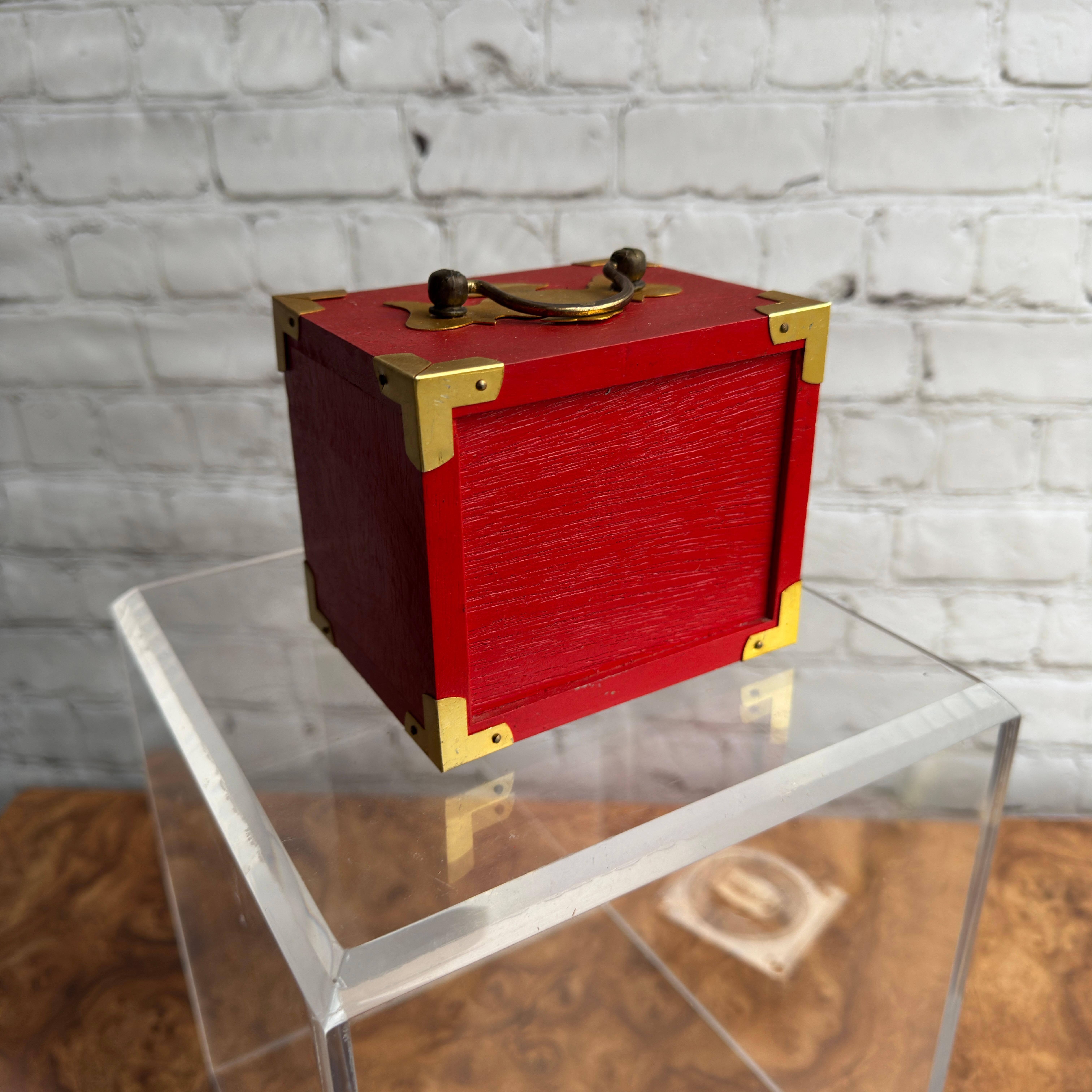 Posavasos Vintage Estilo Campaña Lacados en Rojo - Set de 8 Desconocido en venta
