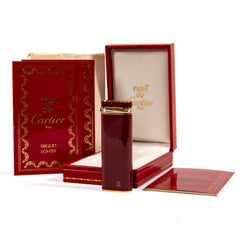 Vintage Red Lacquered CARTIER Trinity Lighter in Box 1970s