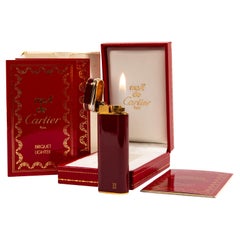 Vintage Red Lacquered CARTIER Trinity Lighter in Box 1970s