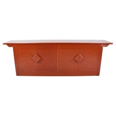 Used Red Lacquered Sideboard, 1980s