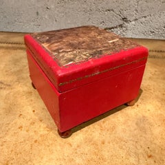 Vintage Red Leather Box Triberger Wasserfälle Germany