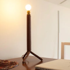 Vintage red leather desk light