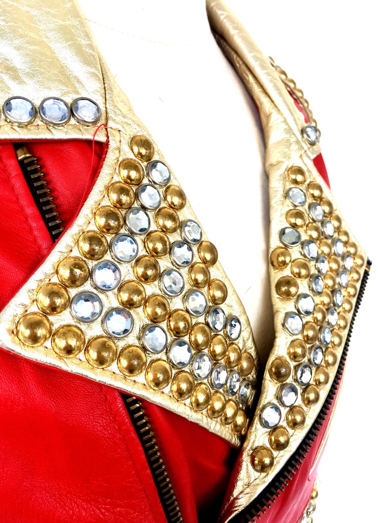 Red Leather Motorcycle Jacket Photos