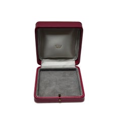 Vintage Red Leather Jewellery Box with Crown Mark