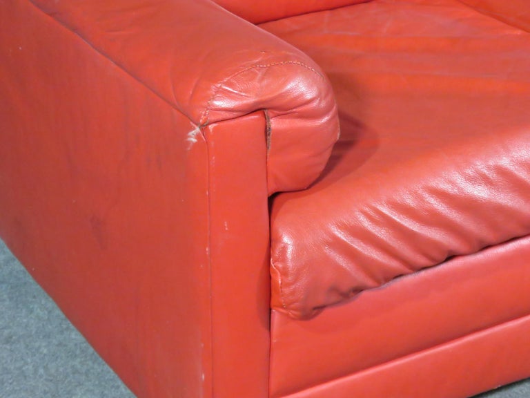 Vintage Red Leather Loveseat For Sale at 1stDibs red leather love