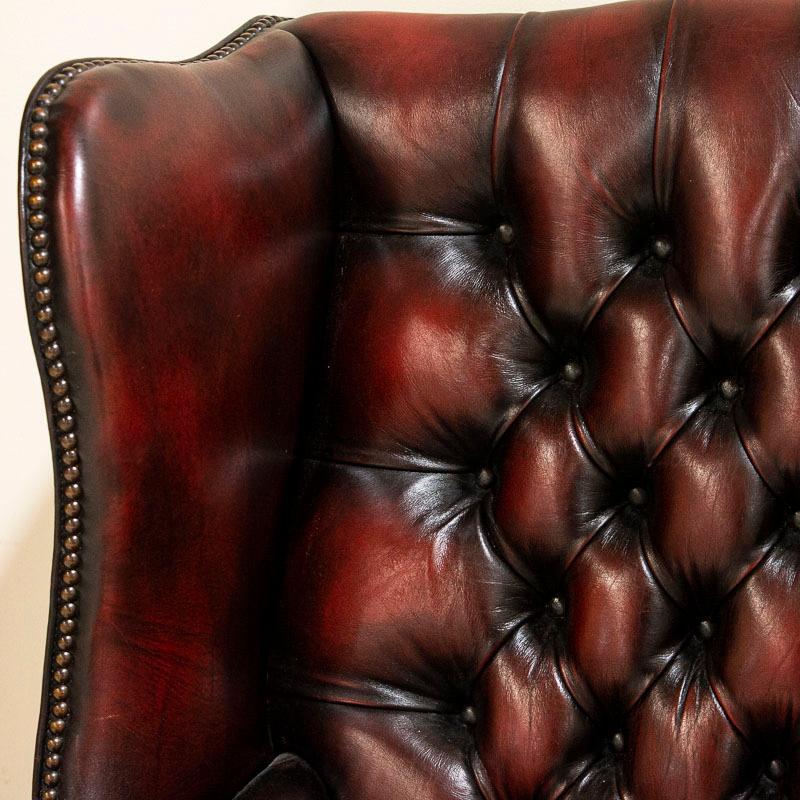 vintage leather wingback armchair