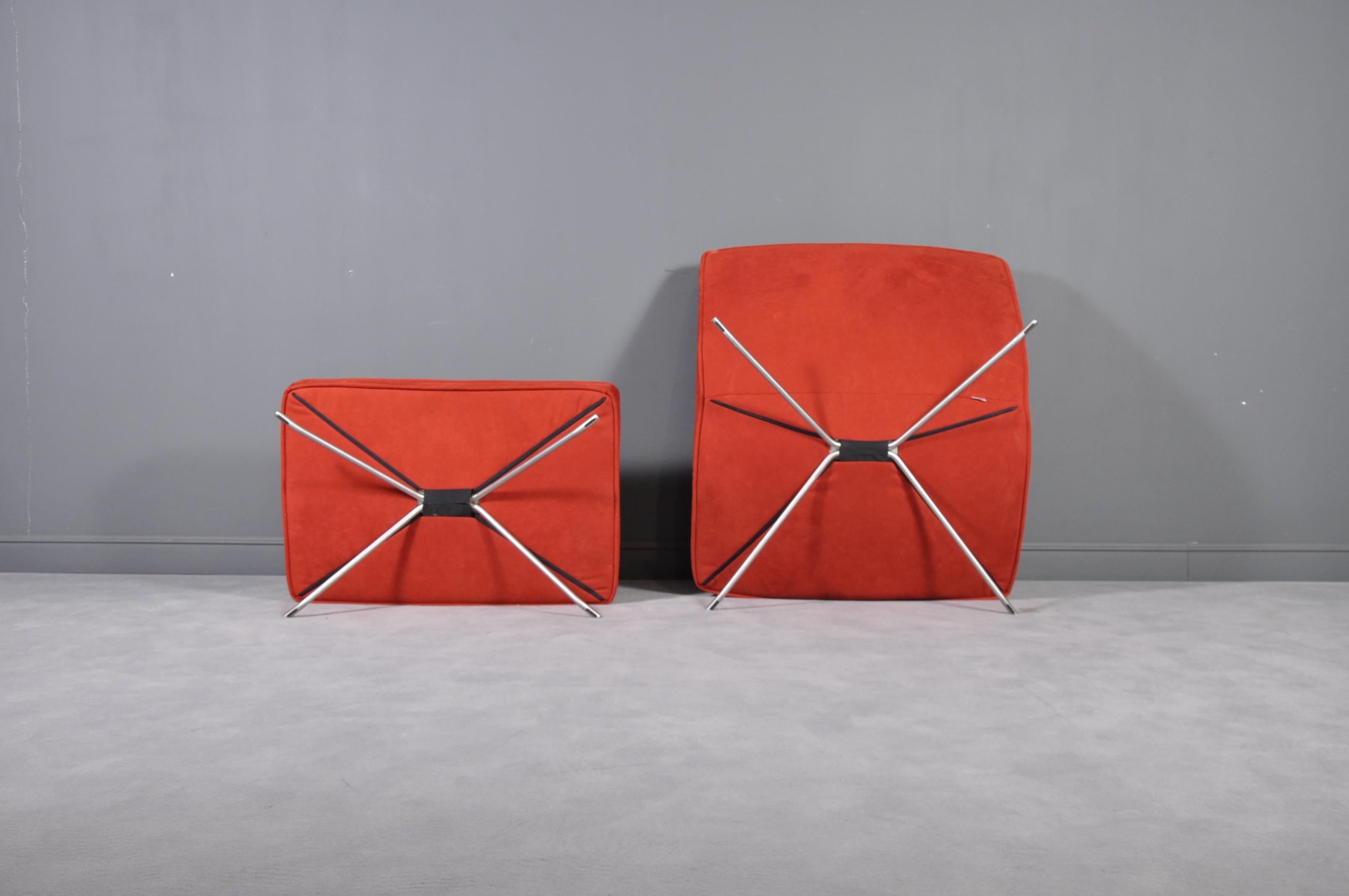 Sessel und Ottomane ''Pop'' aus rotem Ligne-Rosenholz von Christian Werner im Zustand „Gut“ in Bucharest, RO
