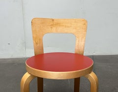 Vintage Red Linoleum N65 Children Chair by Alvar Aalto for Artek, Finland, 1970s