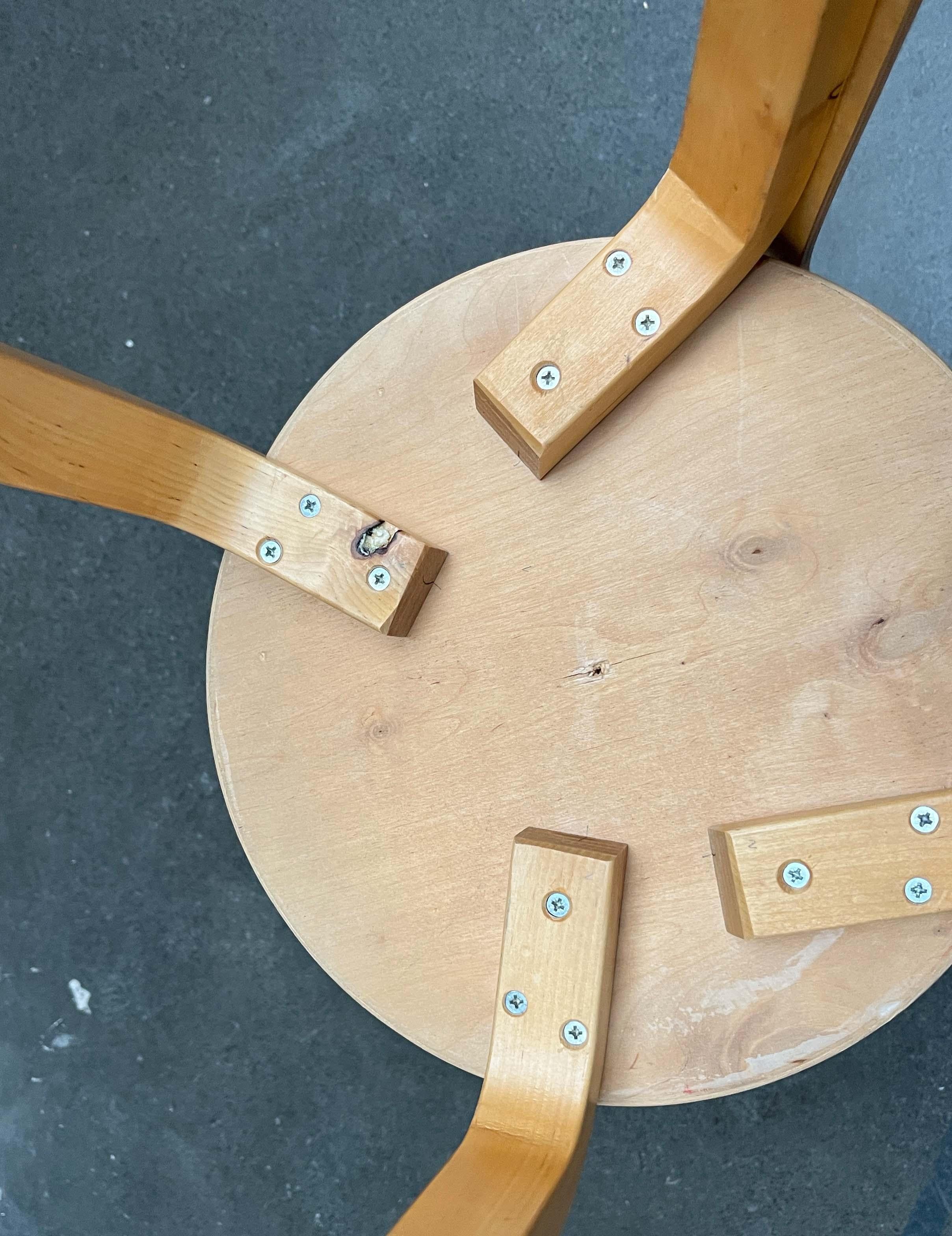 Vintage Red Linoleum N65 Kinderstuhl von Alvar Aalto für Artek, Finnland, 1970er Jahre im Angebot 13