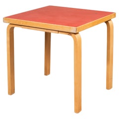Vintage Red Linoleum Top Table by Alvar Aalto for Artek, Finland, 1950s