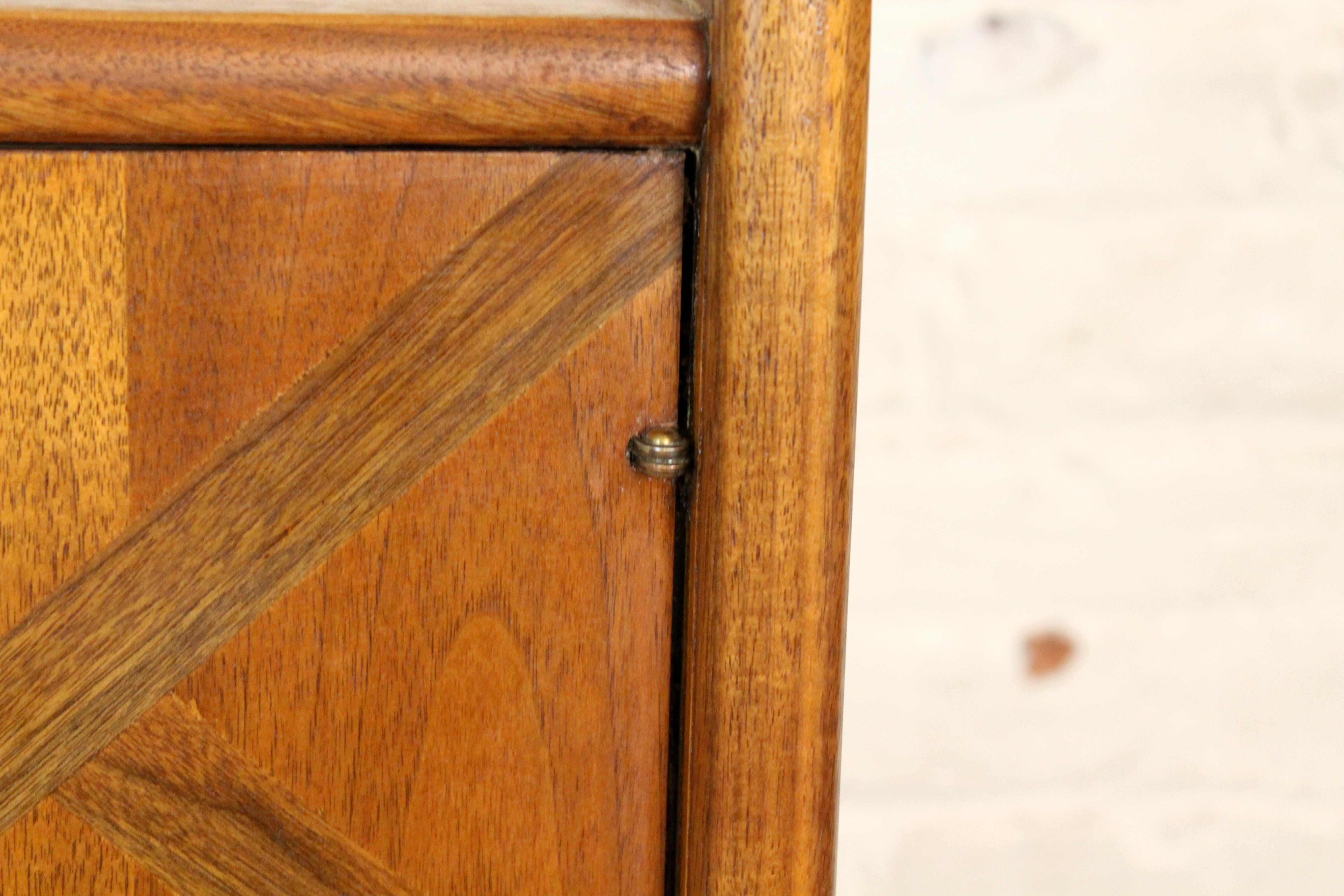 Mid-Century Inlaid Walnut Highboy by Red Lion Furniture For Sale 13