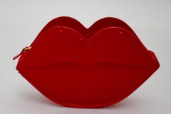 Moschino Parfum Vintage Red Lips Clutch Pop Art La Bocca Italy 1990s