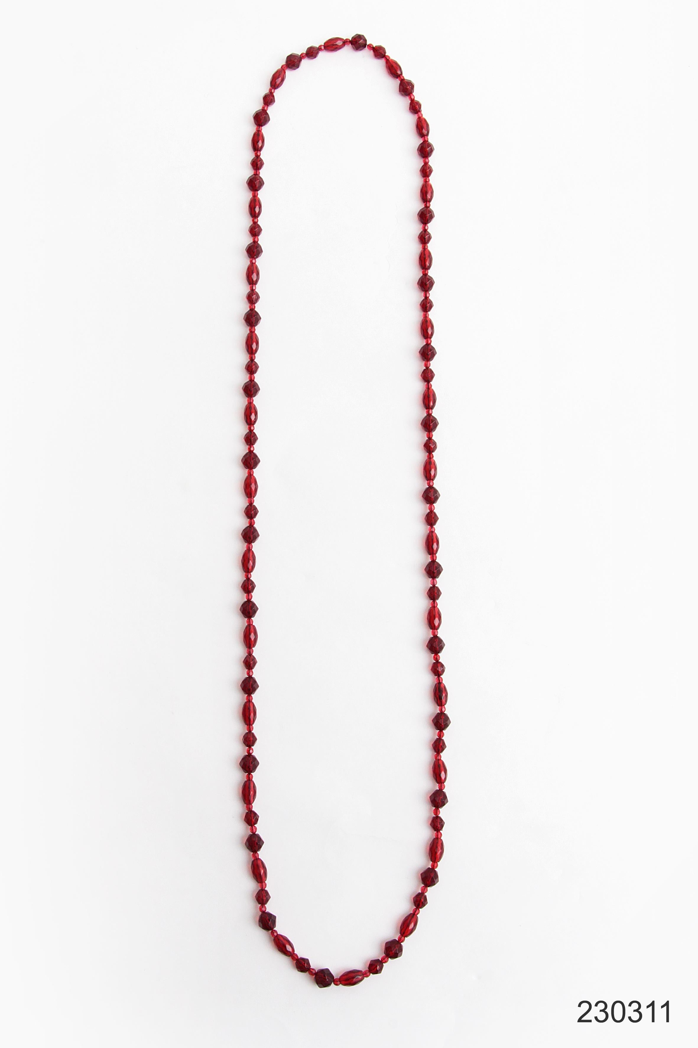 Vintage Red Long Amber Necklace, 1960 For Sale 3
