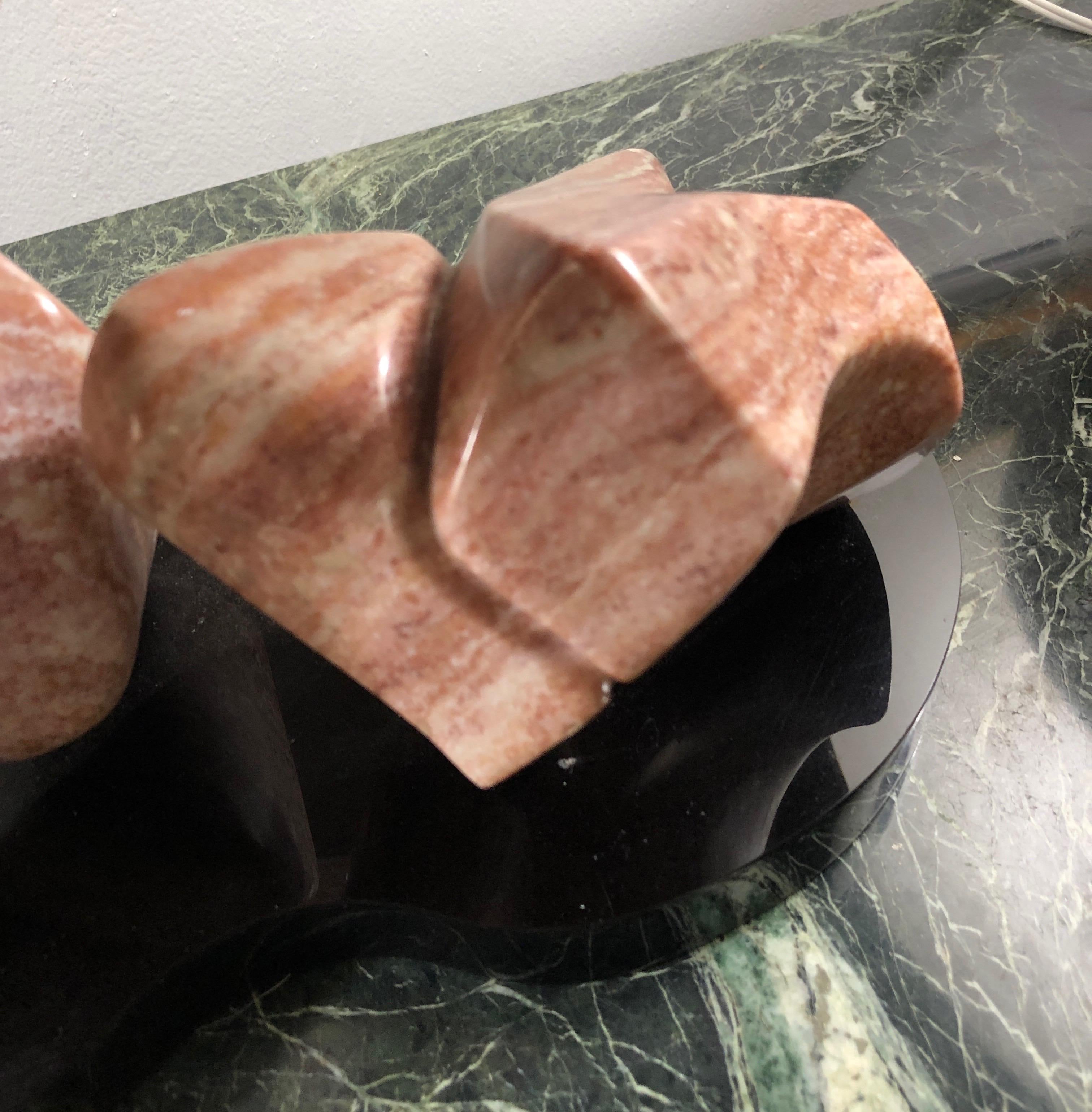Vintage Red Marble Abstract Sculpture In Good Condition In West Reading, PA
