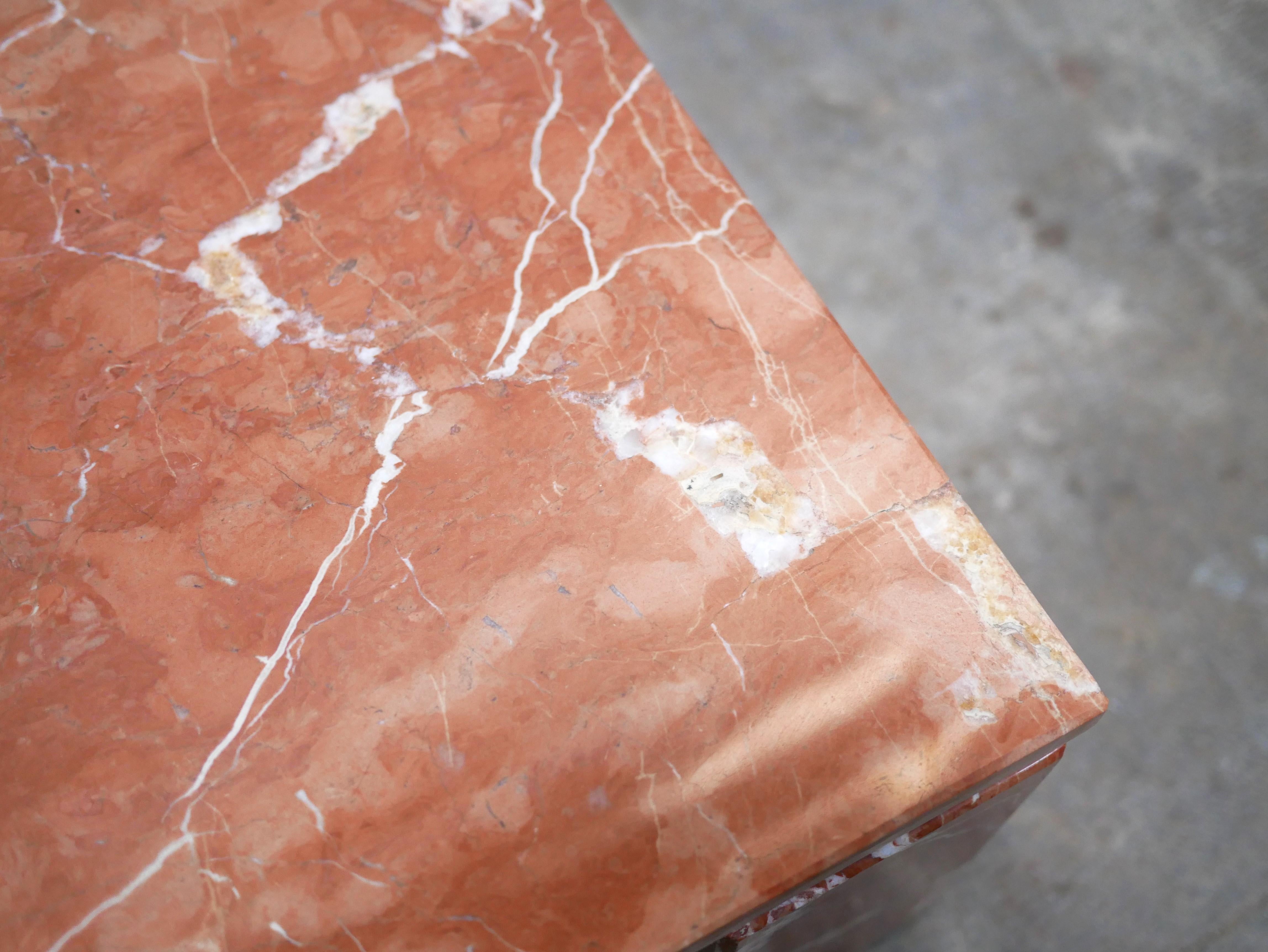 Vintage red marble coffee table For Sale 9