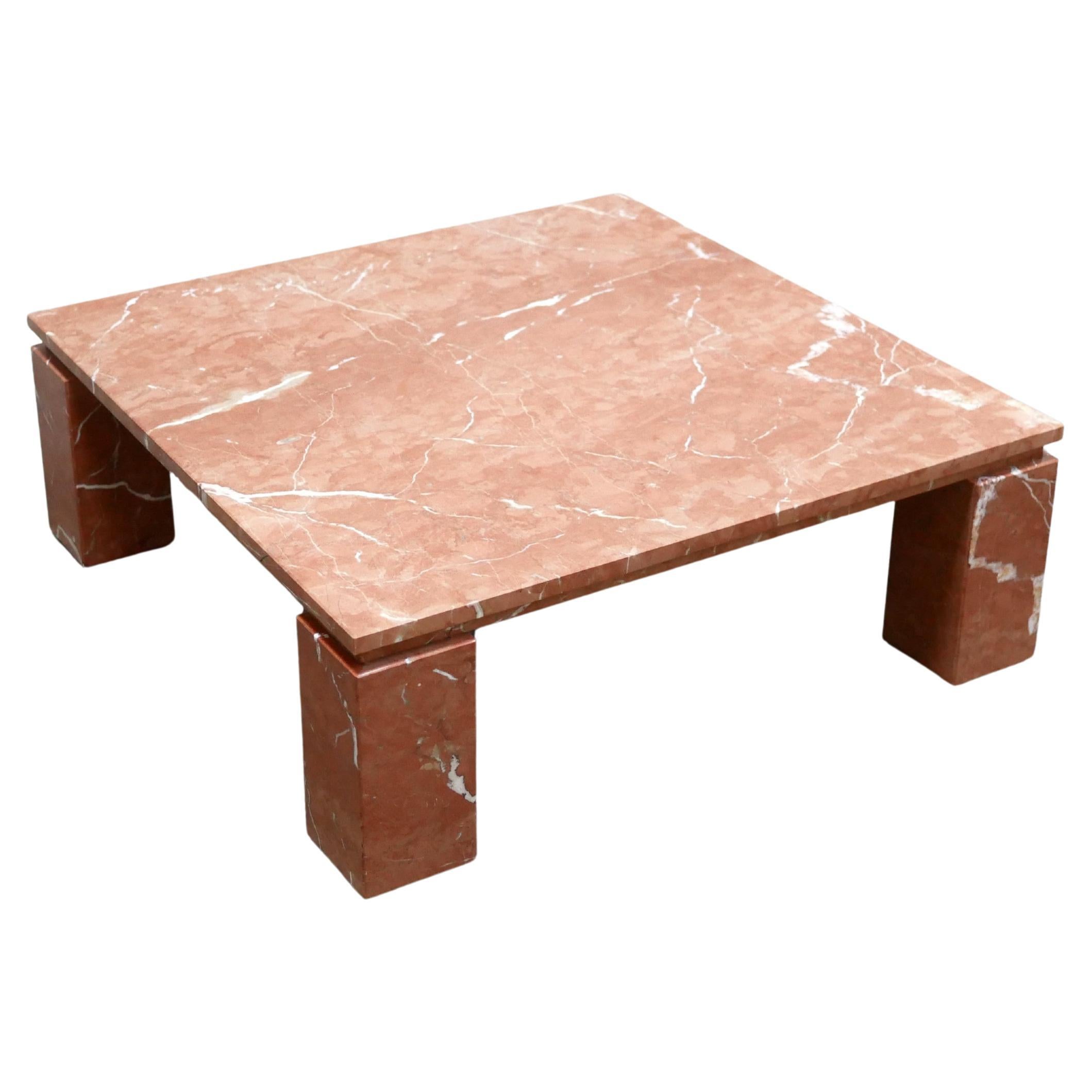 Vintage red marble coffee table For Sale