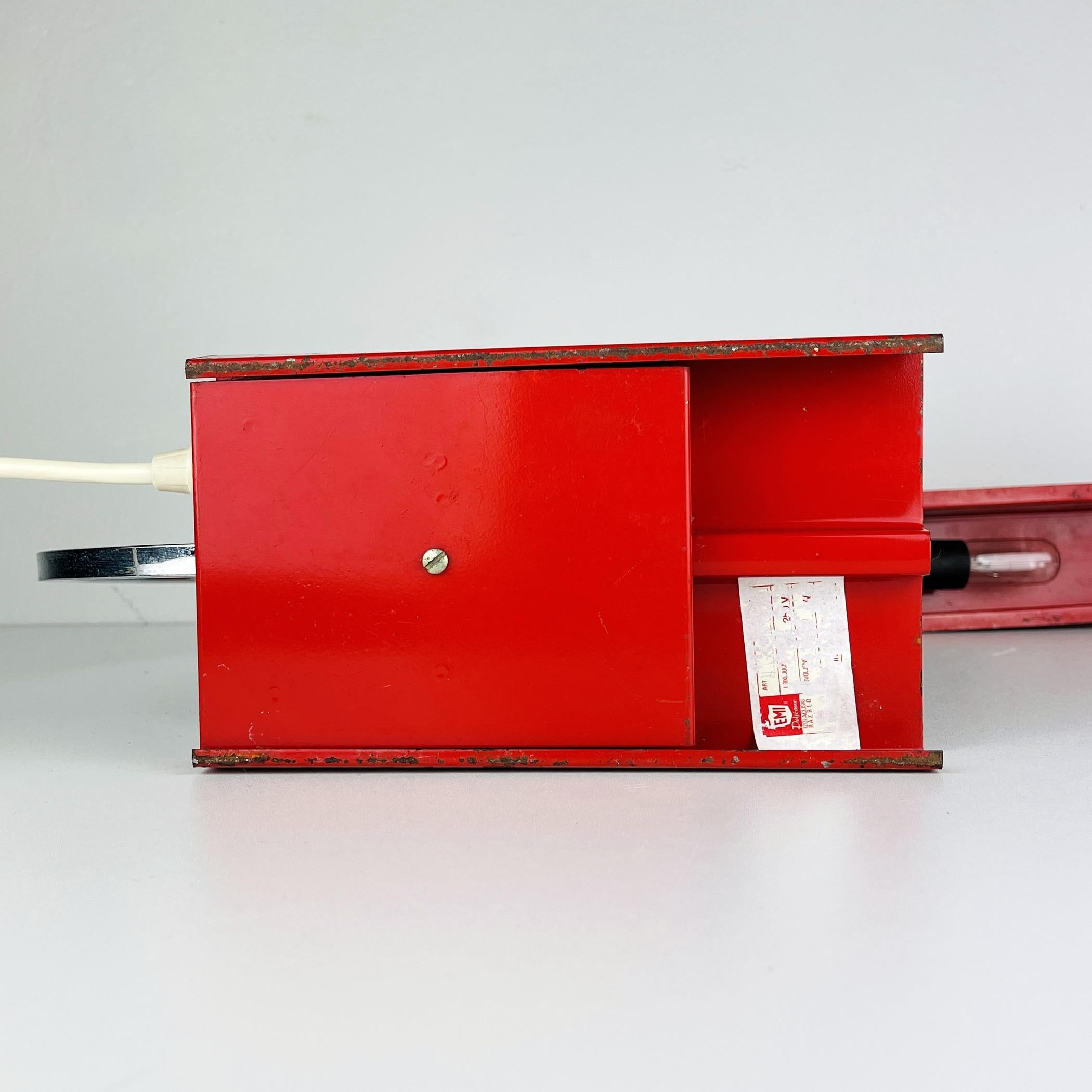 Vintage Red Metal Desk Lamp. Yugoslavia 1970s For Sale 5