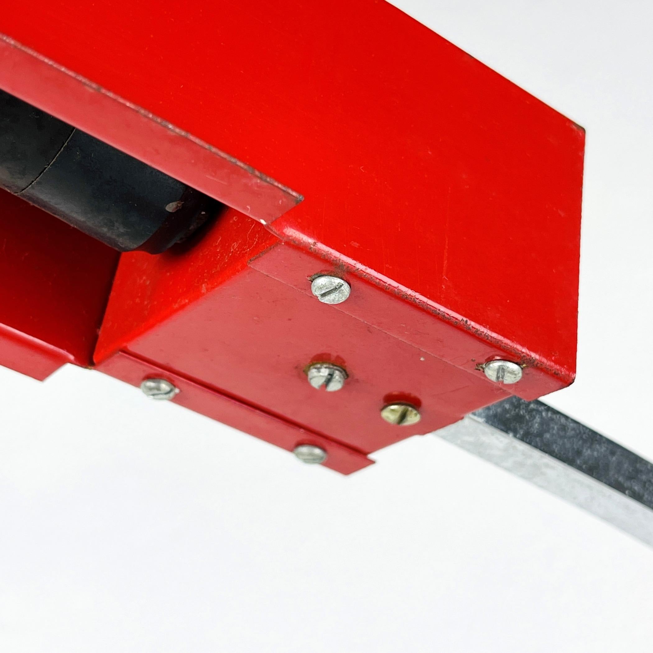 Vintage Red Metal Desk Lamp. Yugoslavia 1970s For Sale 7