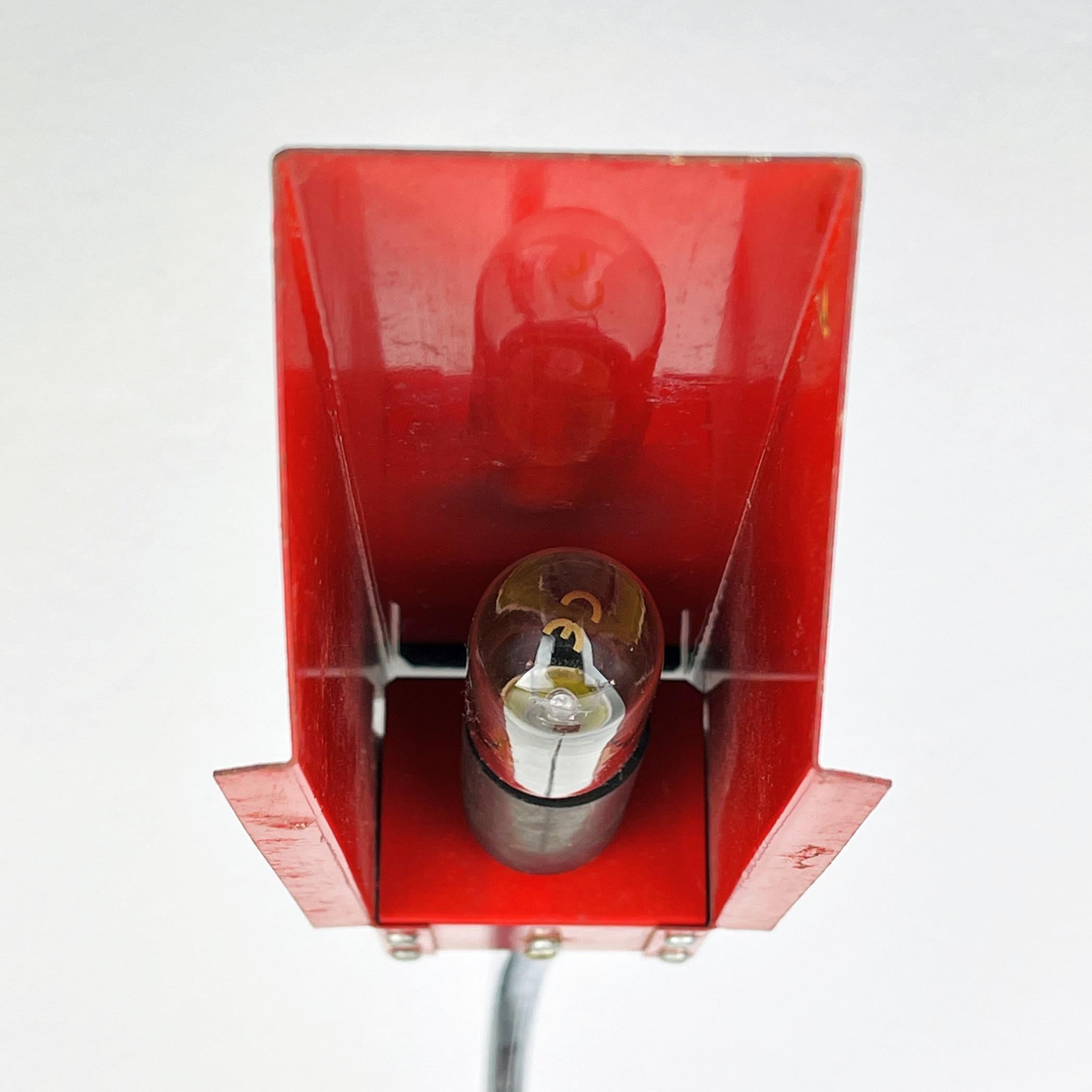 Vintage Red Metal Desk Lamp. Yugoslavia 1970s For Sale 9