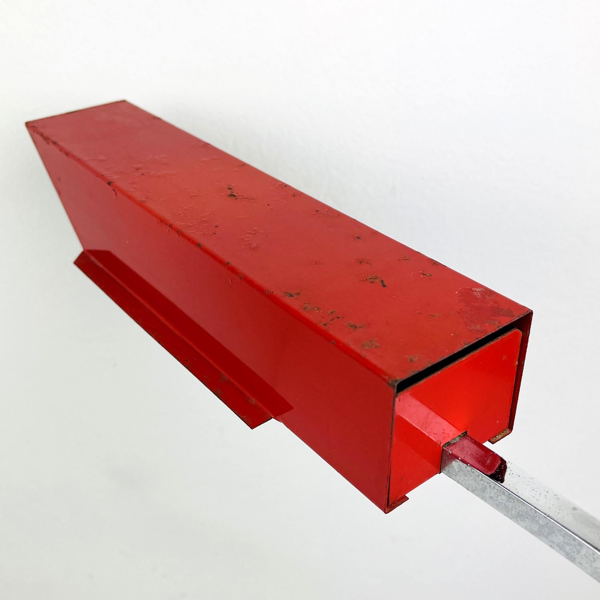 Vintage Red Metal Desk Lamp. Yugoslavia 1970s For Sale 10