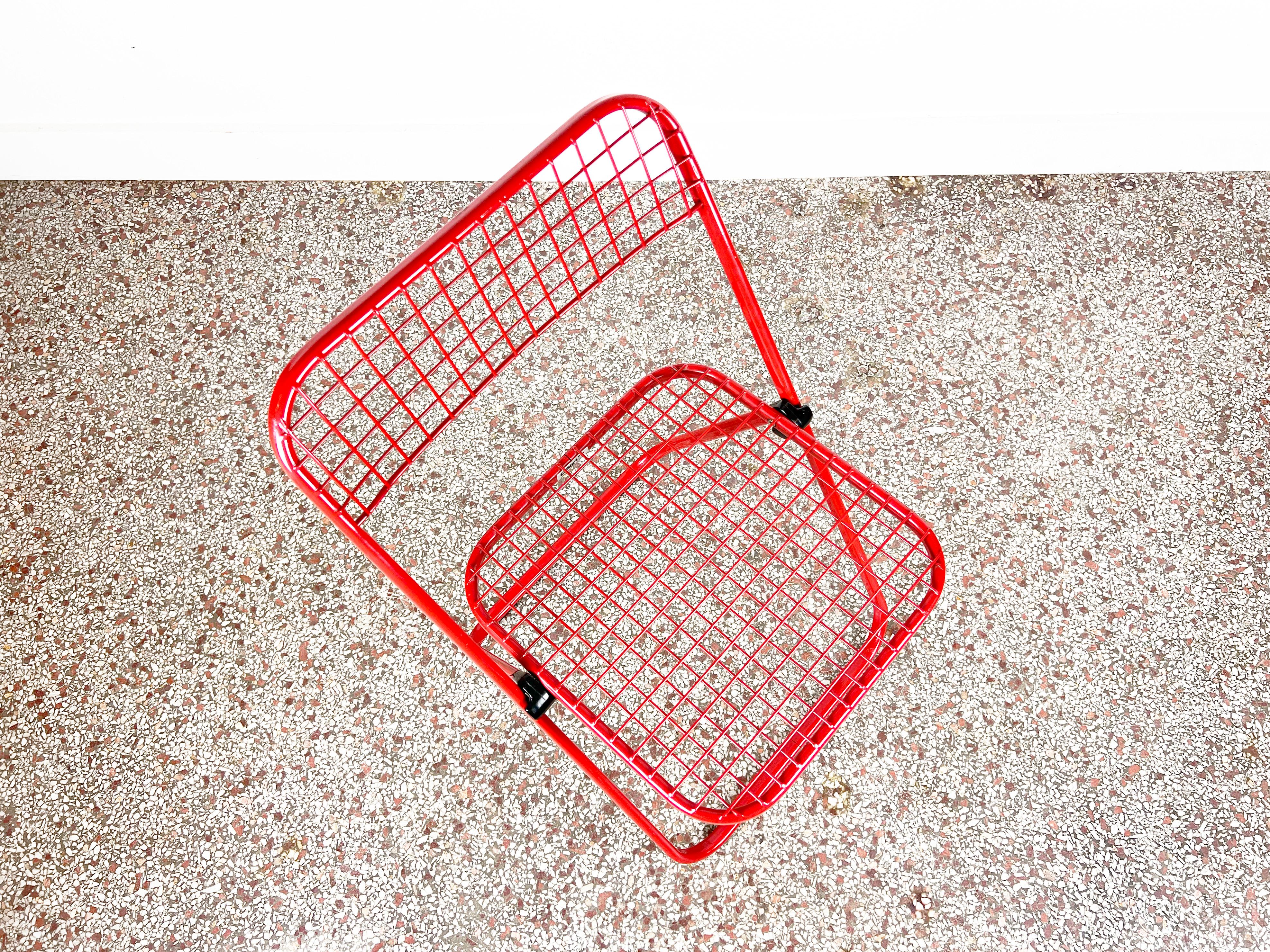Vintage Red Metal Folding Chair by Talin 5