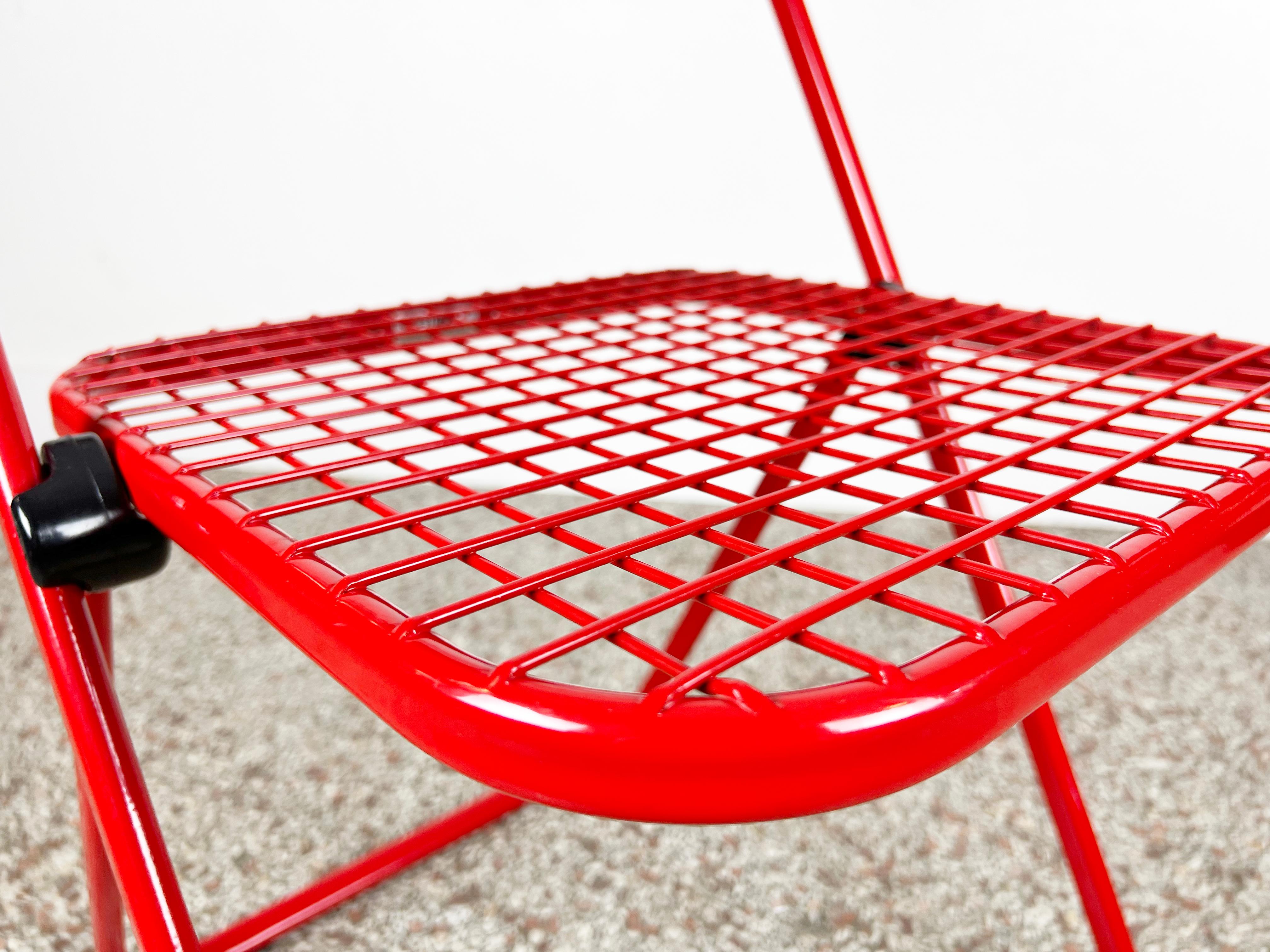 Vintage Red Metal Folding Chair by Talin 3