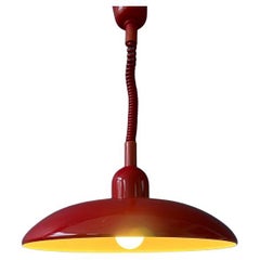Vintage-Pendelleuchte aus rotem Metall, Space Age, 1970er-Jahre