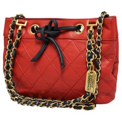 Mini borsa Chanel rossa vintage