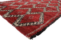 Vintage Moroccan Beni Ourain Rug, Midcentury Meets Boho Chic