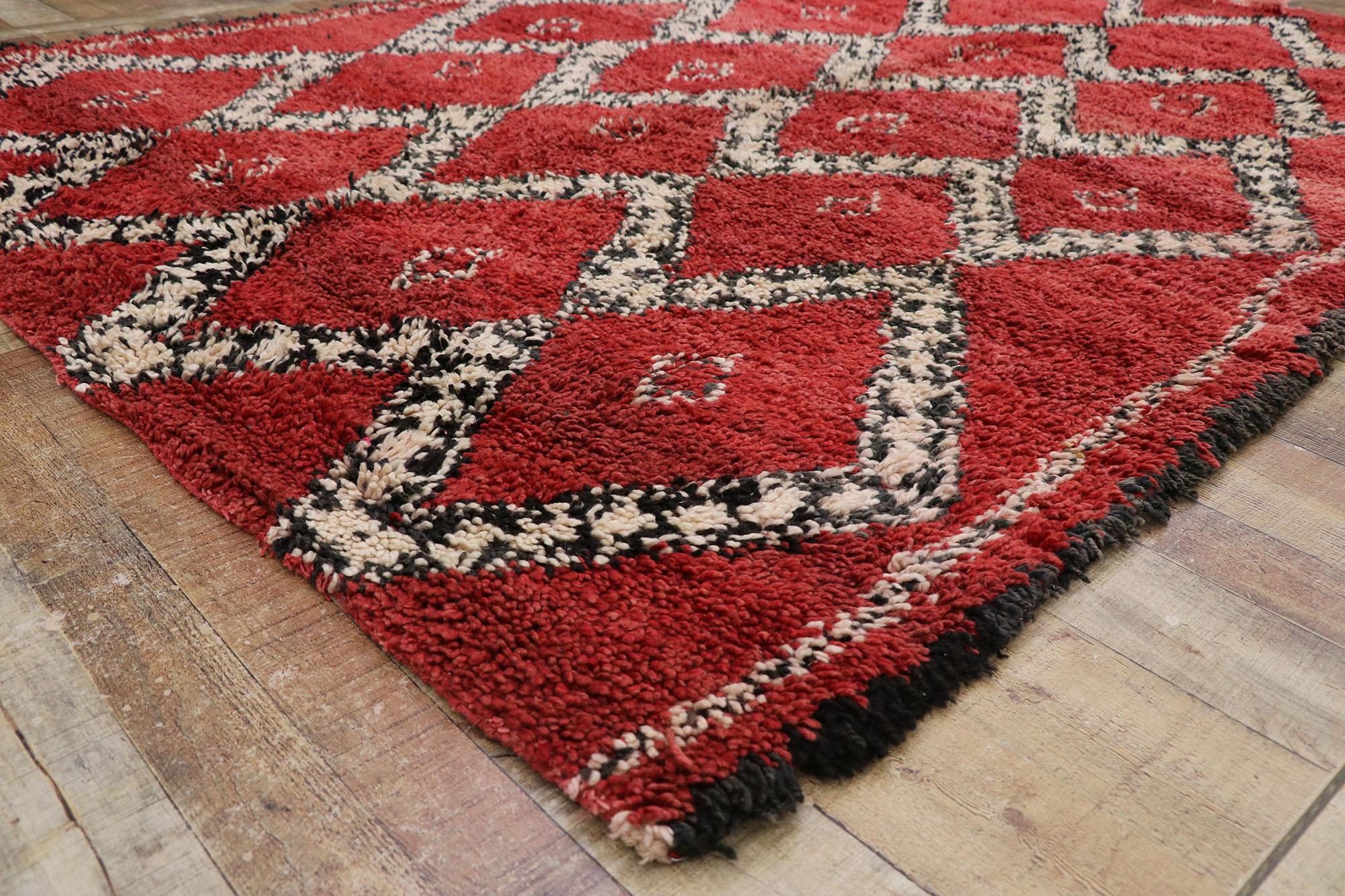 Marokkanischer Beni Ourain-Teppich im Vintage-Stil, Midcentury Meets Boho Chic (20. Jahrhundert) im Angebot