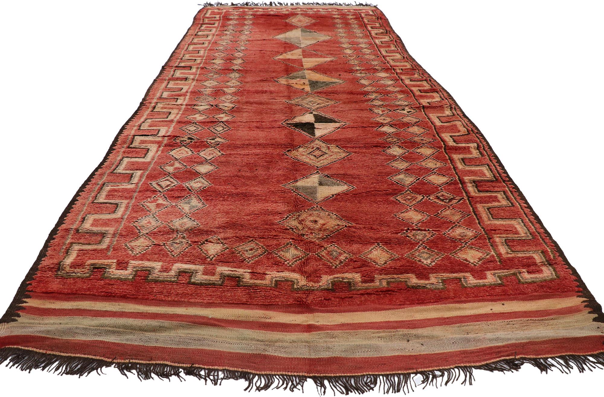 Bohemian Vintage Red Taznakht Moroccan Rug by Berber Tribes of Morocco For Sale