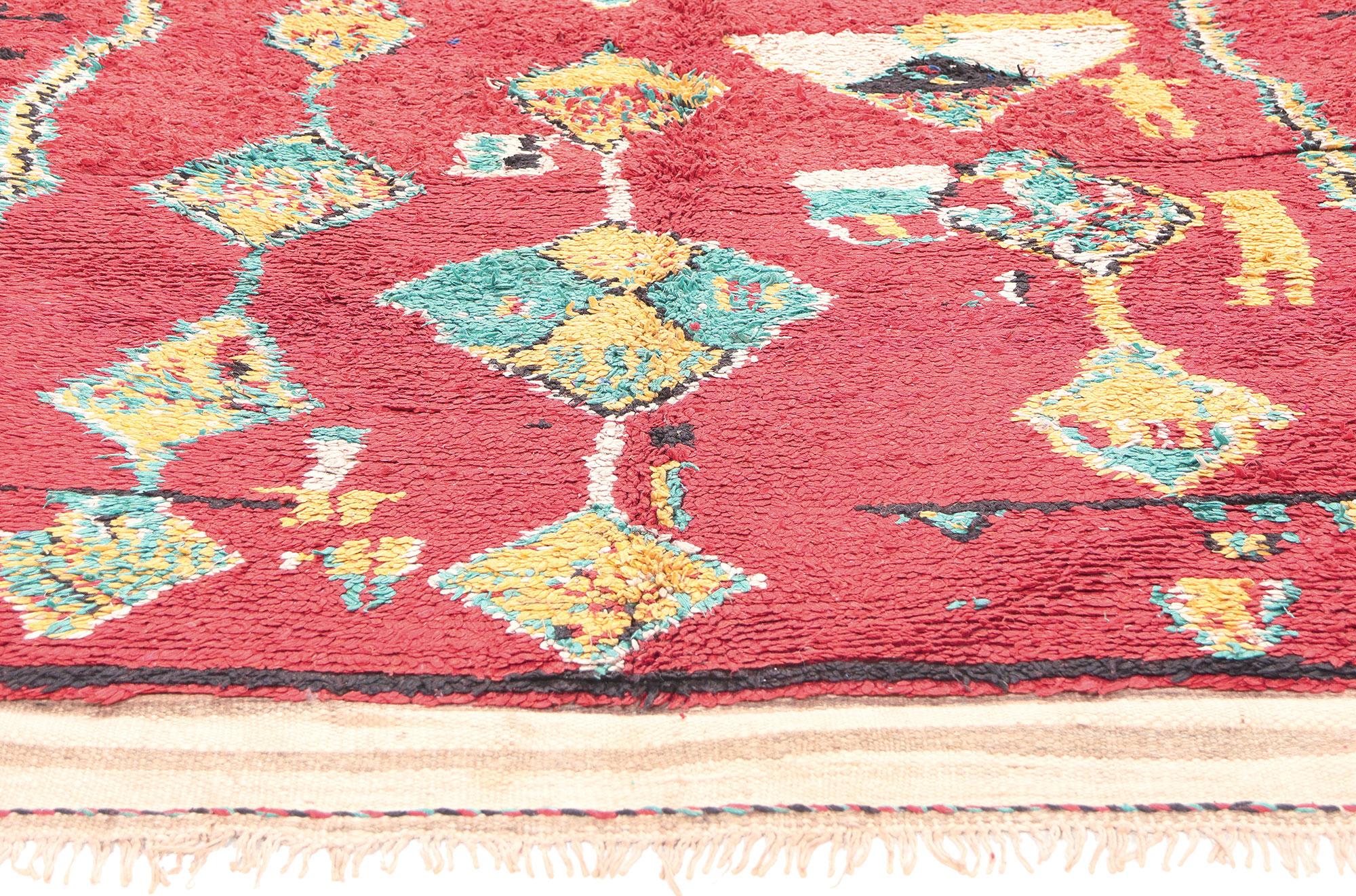Alfombra Bereber Marroquí Boujad de 1950 con Estilo Moderno Anudado a mano en venta