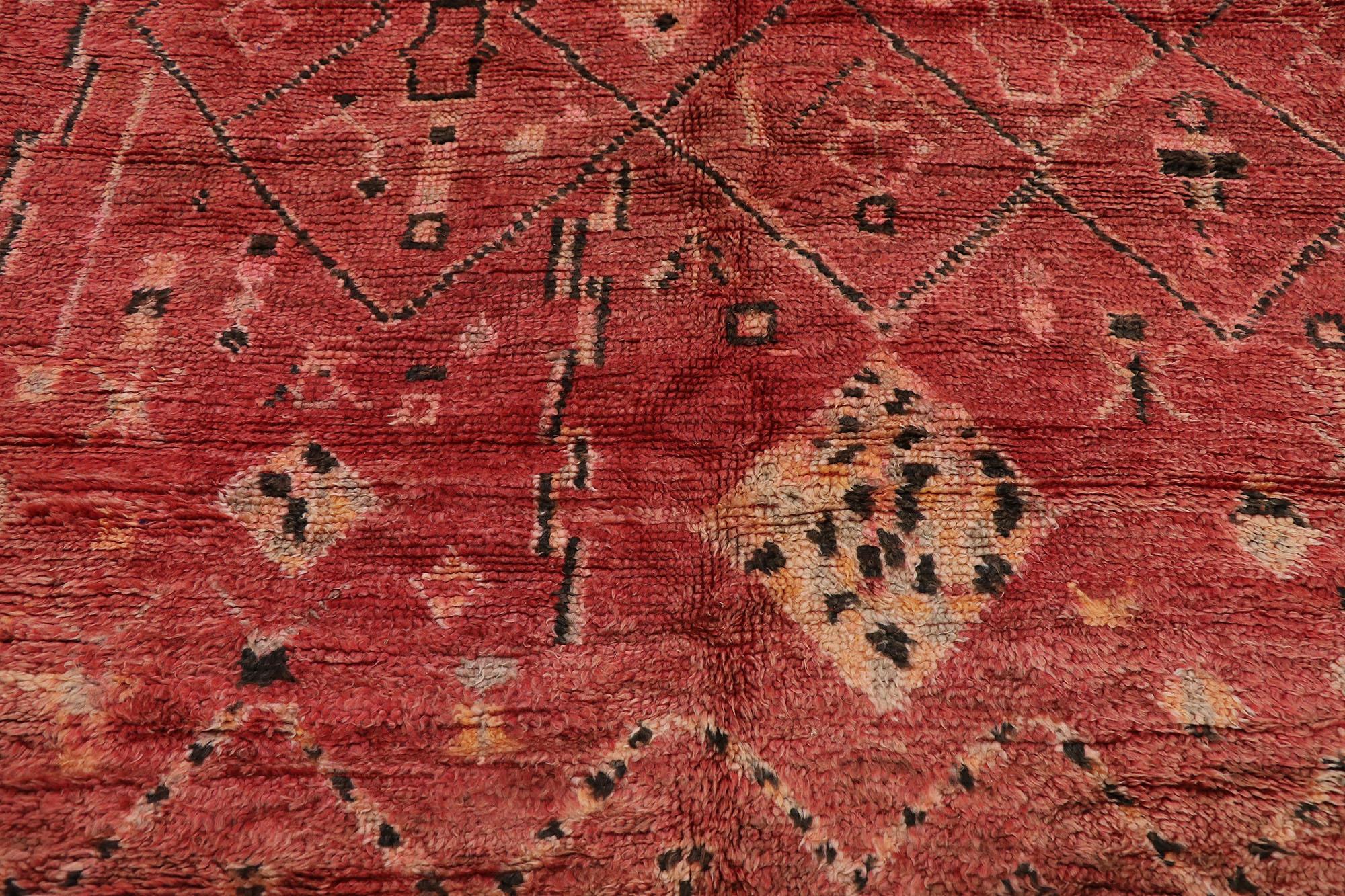 20th Century Vintage Red Boujad Moroccan Rug by Berber Tribes of Morocco For Sale