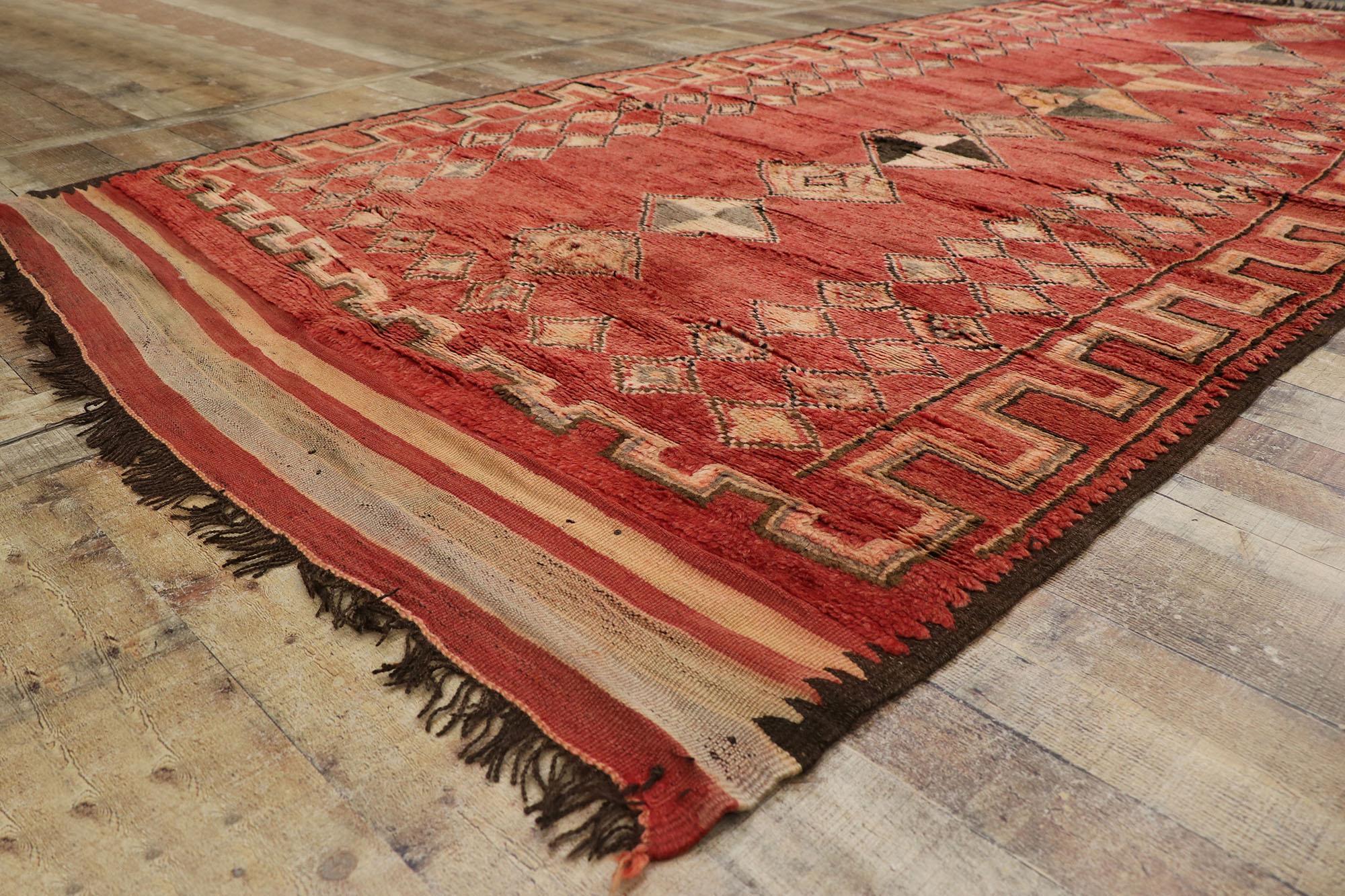 Wool Vintage Red Taznakht Moroccan Rug by Berber Tribes of Morocco For Sale