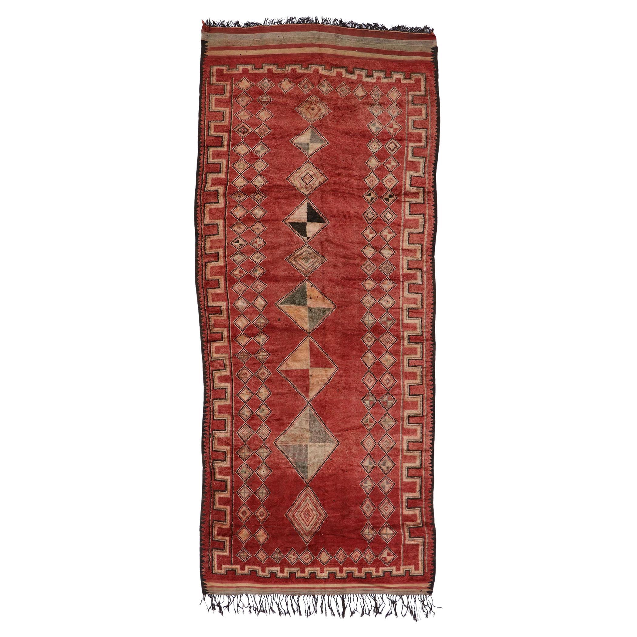 Vintage Red Taznakht Moroccan Rug by Berber Tribes of Morocco