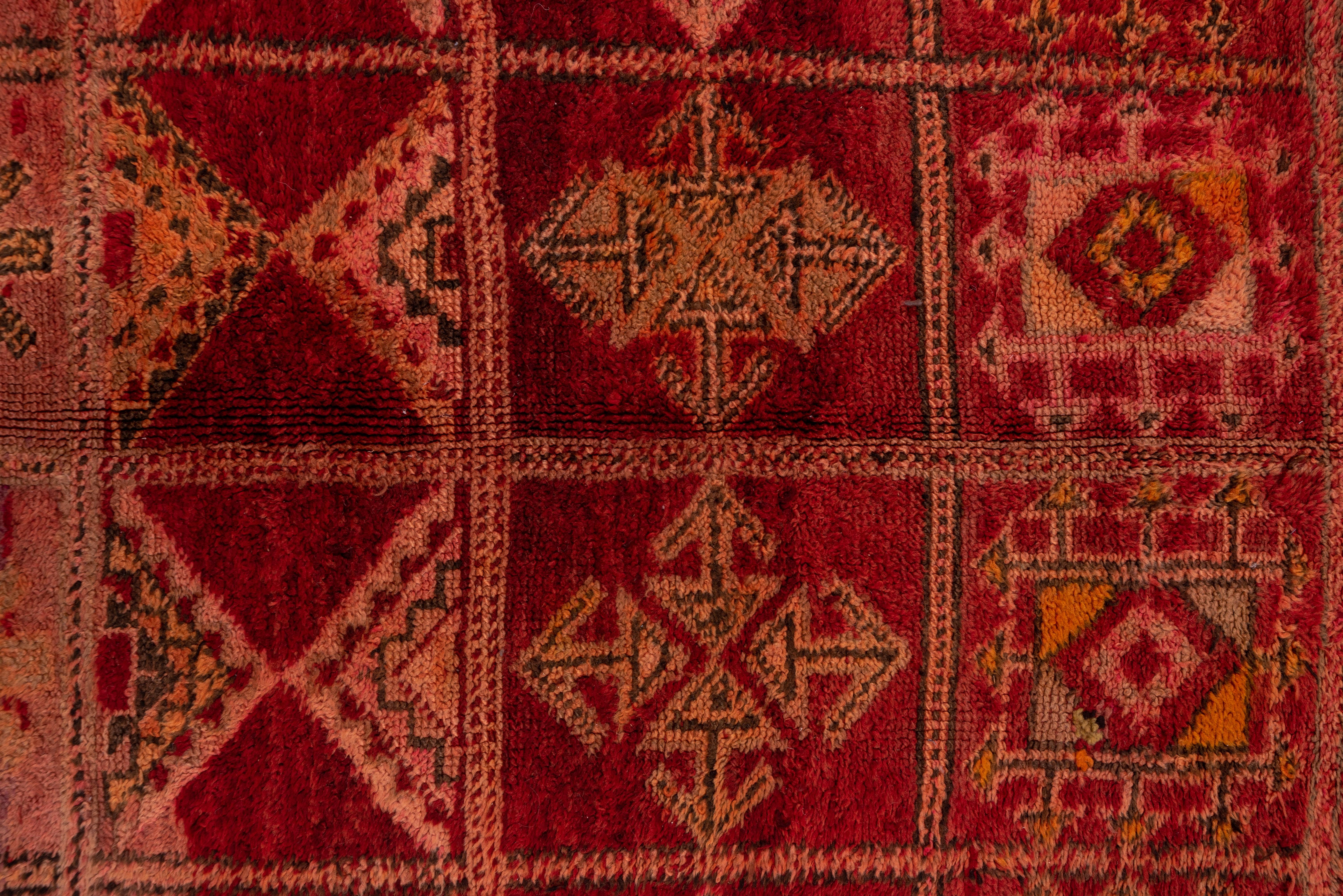 Bohemian Vintage Red Moroccan Rug For Sale