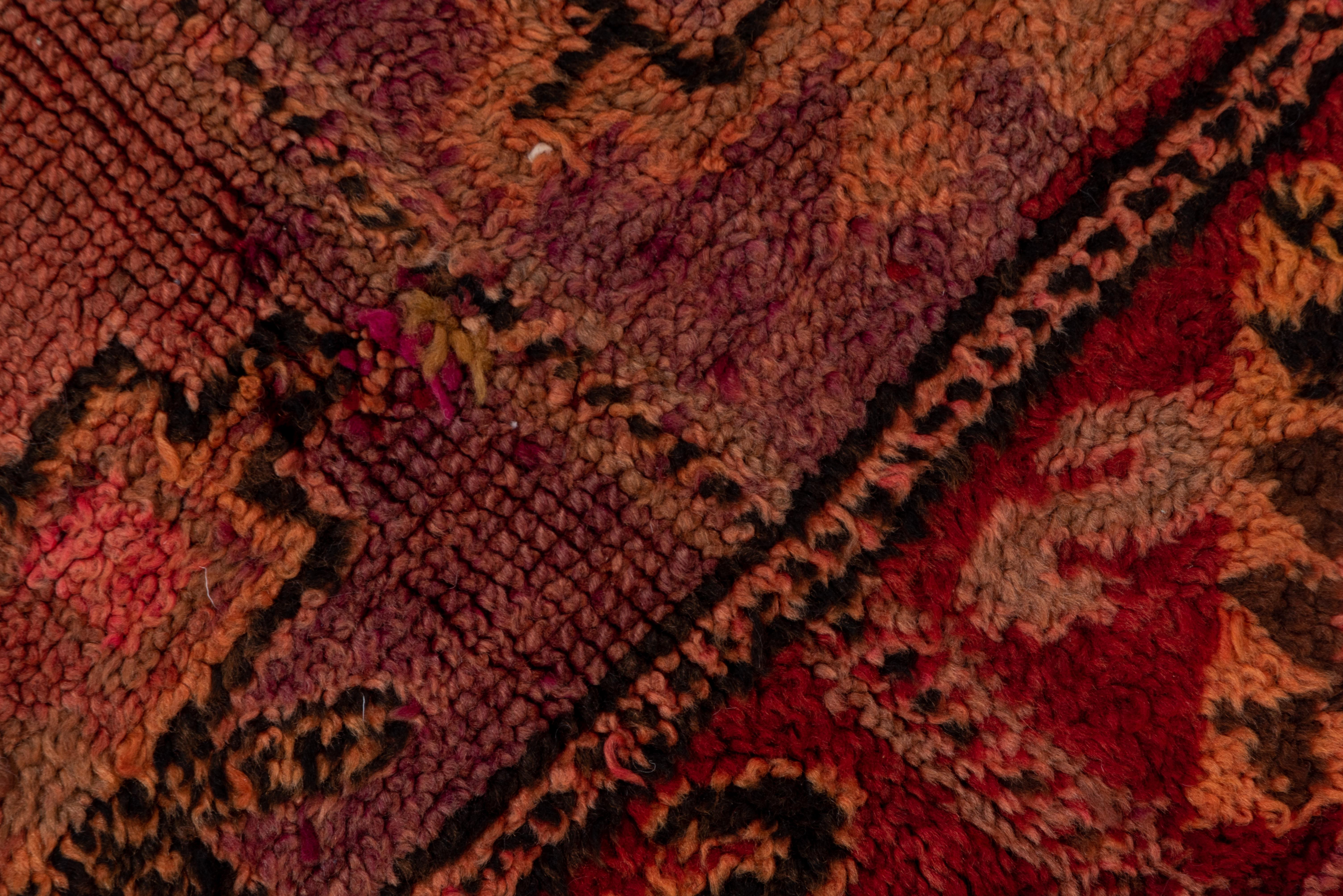 Hand-Knotted Vintage Red Moroccan Rug For Sale