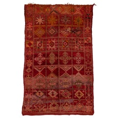 Tappeto marocchino rosso vintage