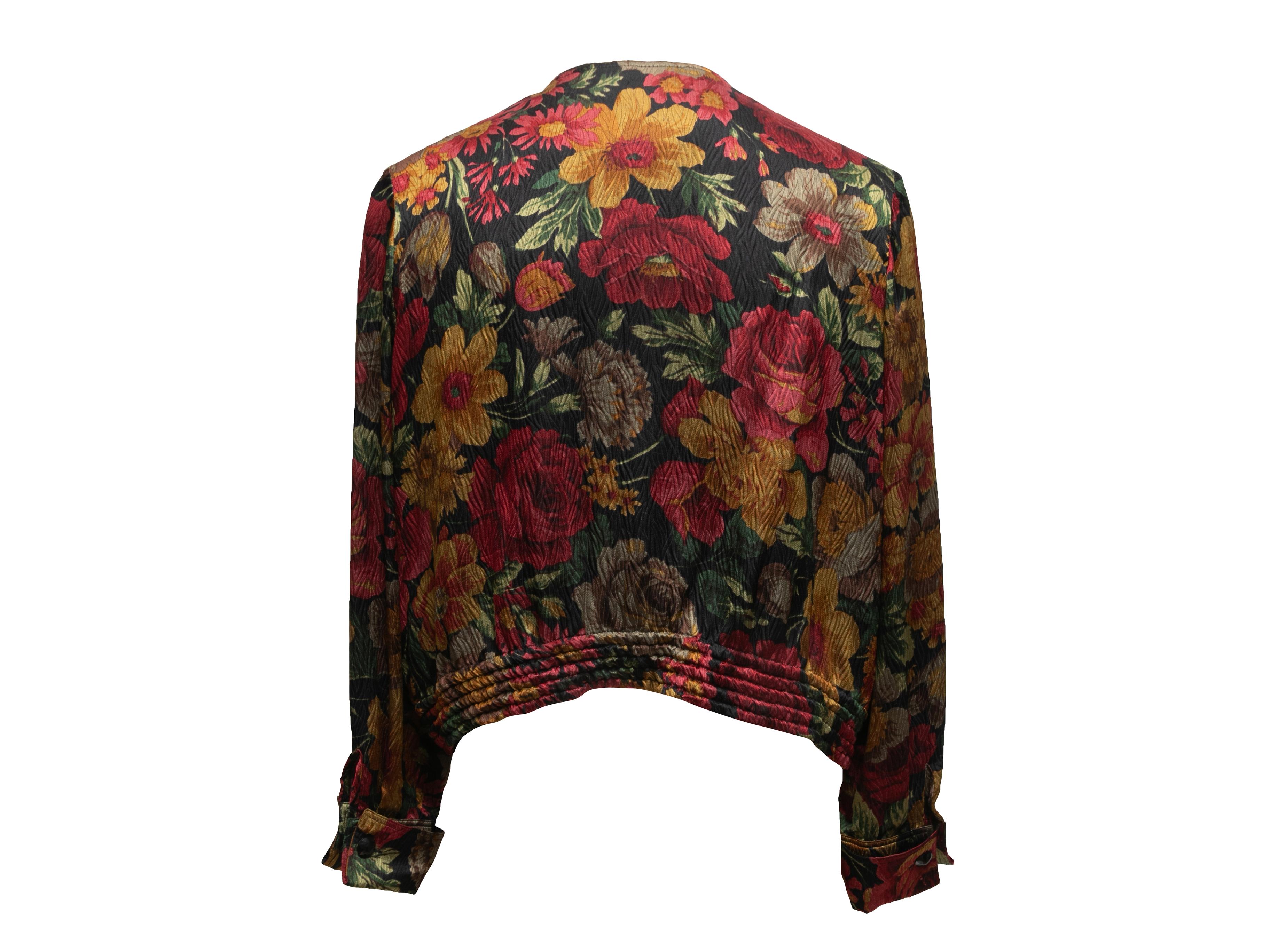 Vintage Red & Multicolor Valentino Miss V Silk Top Size IT 44 In Good Condition For Sale In New York, NY