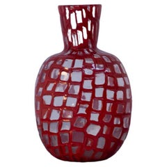 Vintage Red Murano Glass Vase by Tobia Scarpa for Venini, 1960