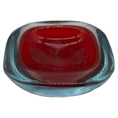 Vintage red Murano "Sommerso" Glass for Coffee table , Bookcase accent