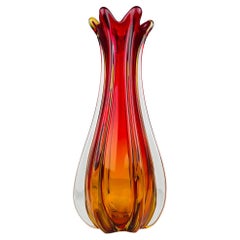 Vintage red murano vase, Italy 1970s
