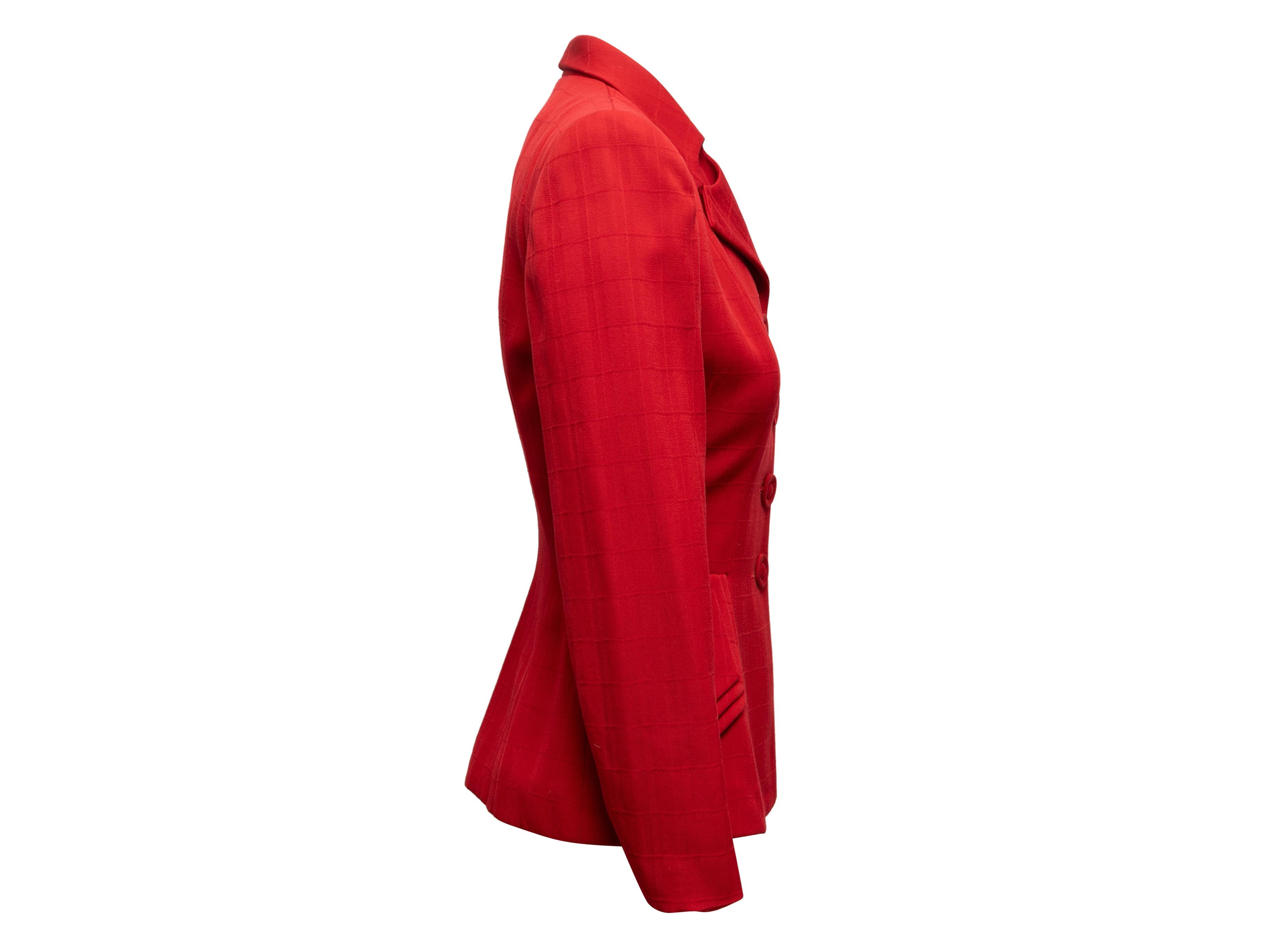 Women's Vintage Red Norma Kamali 1980s Silk Blazer Size US XS For Sale