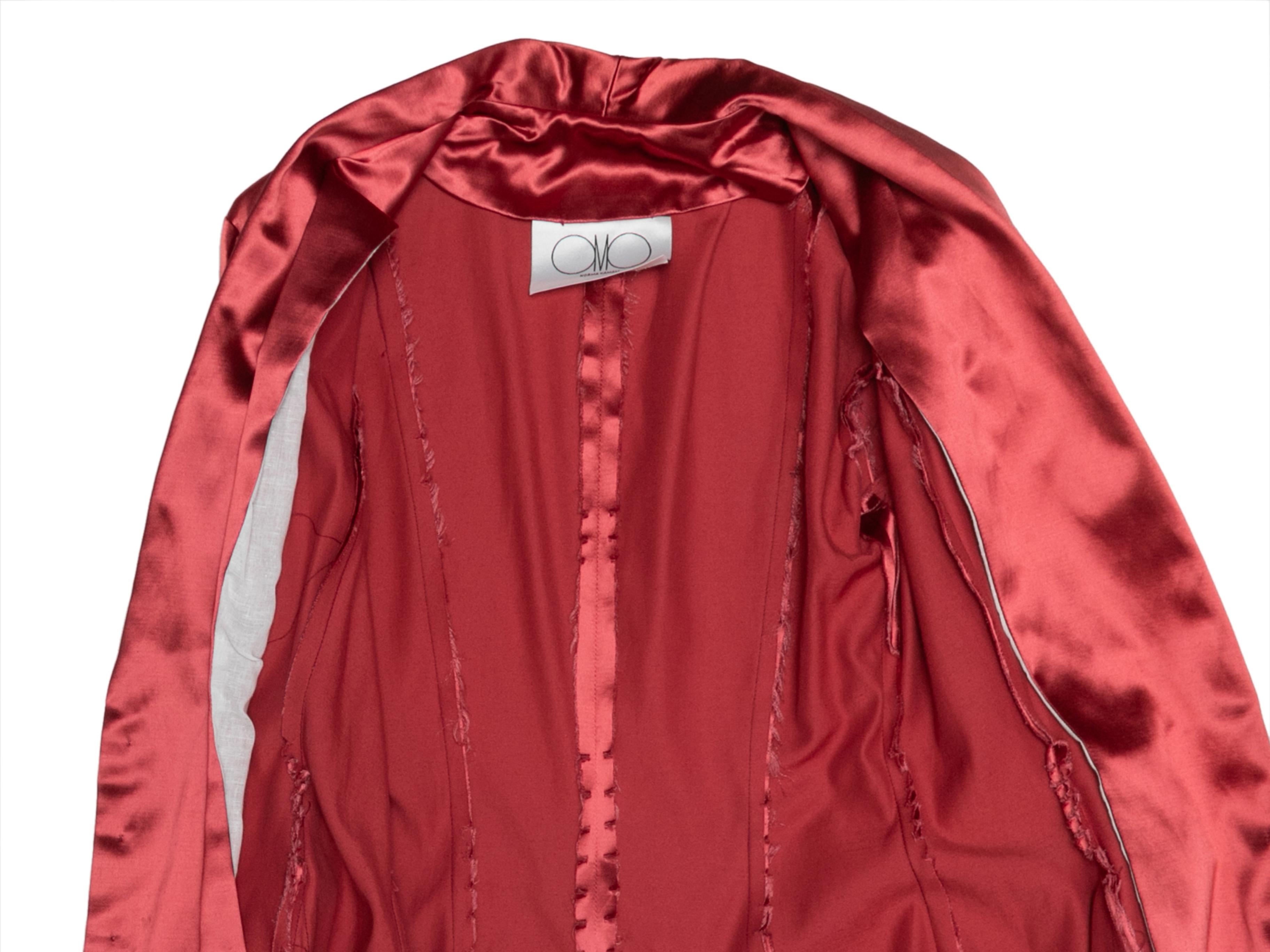 Women's Vintage Red Omo Norma Kamali Satin Jacket Size US S For Sale