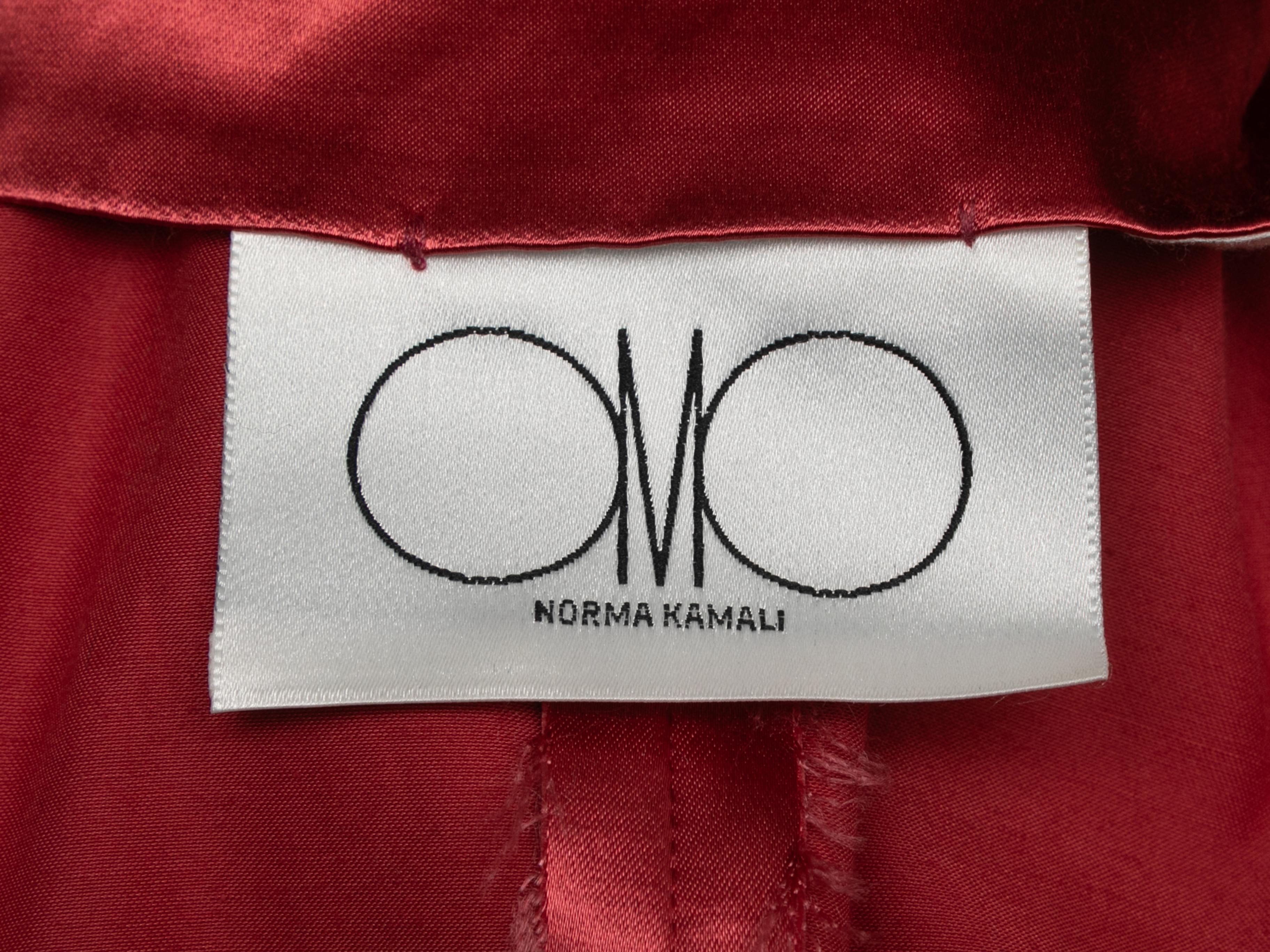 Vintage Red Omo Norma Kamali Satin Jacket Size US S For Sale 1