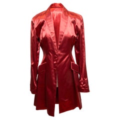 Giacca vintage in raso rosso OMO Norma Kamali taglia US S