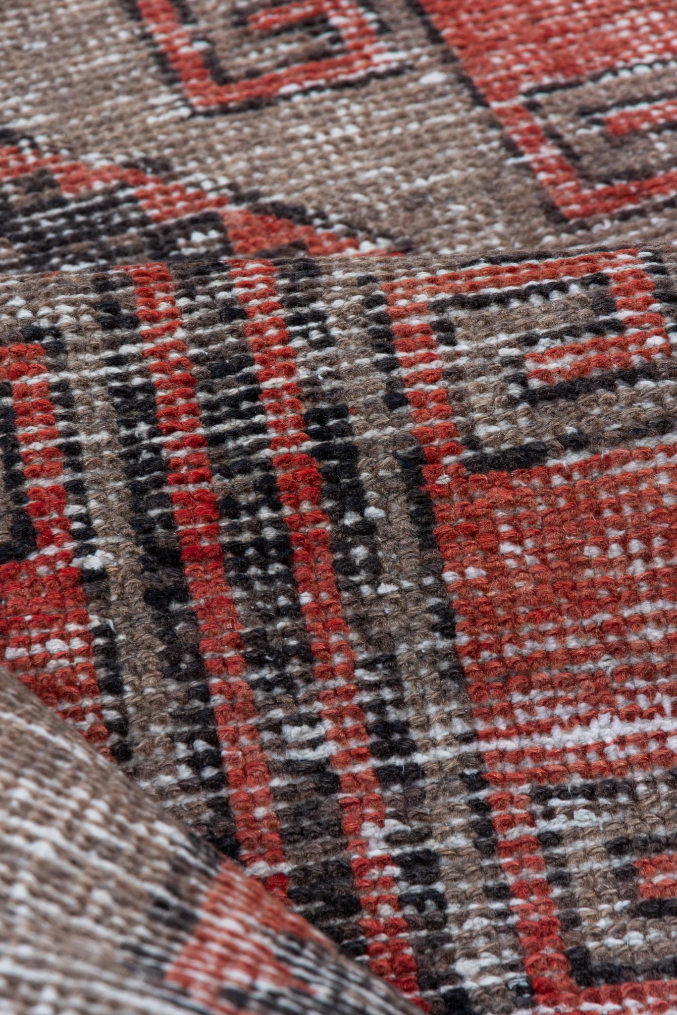 Vintage Rot Oushak Teppich (Wolle) im Angebot
