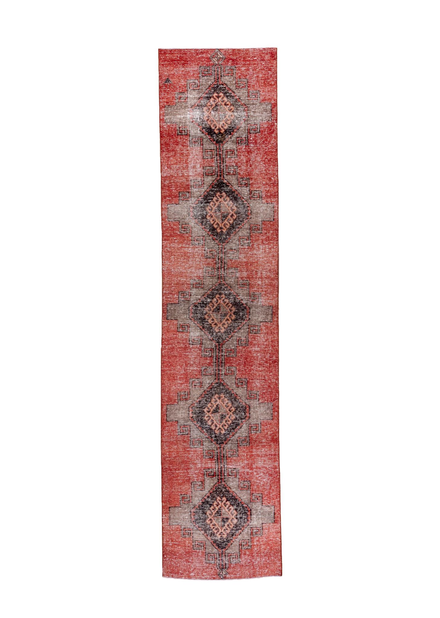Vintage Rot Oushak Teppich