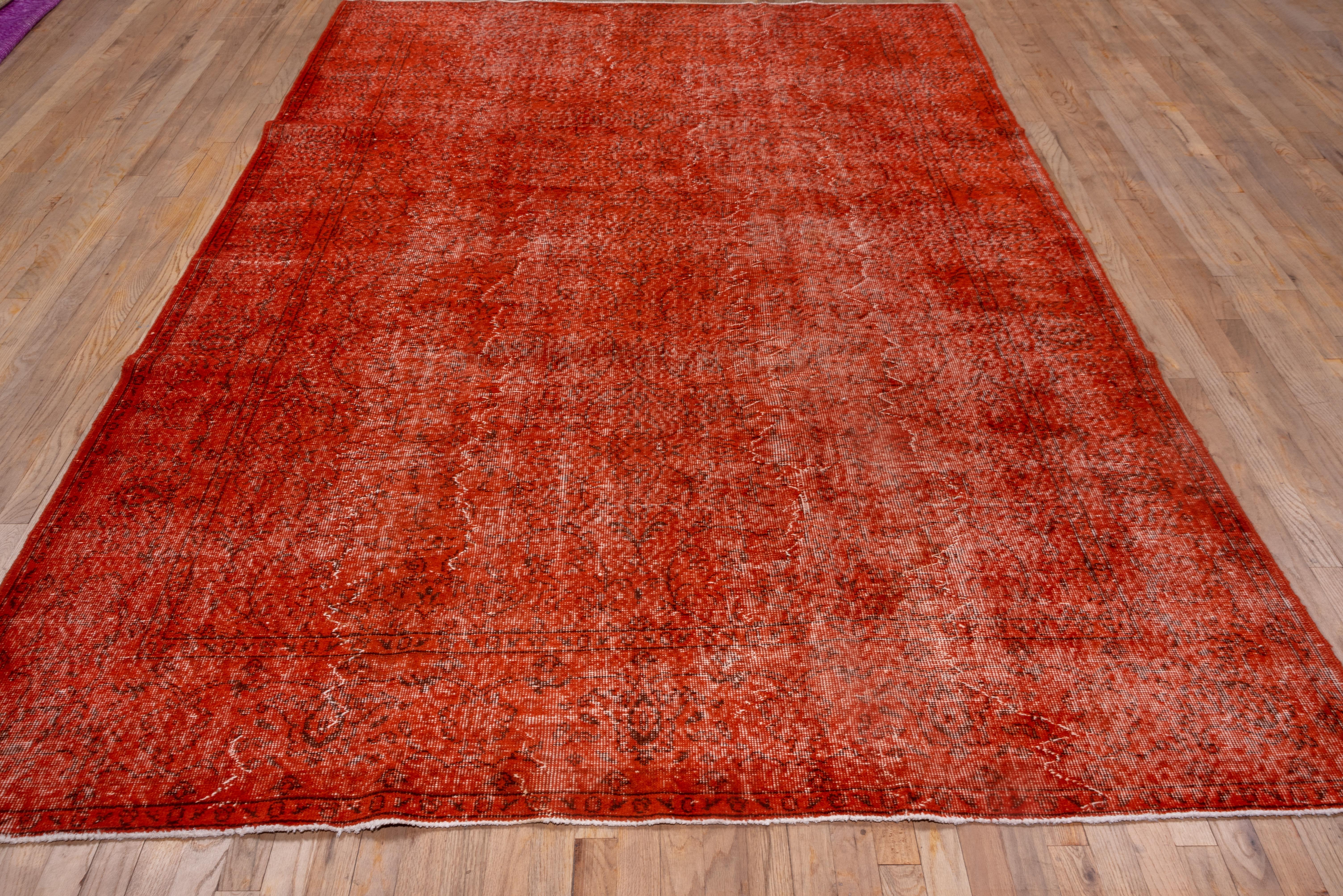 Turkish Vintage Red Overdyed Carpet For Sale