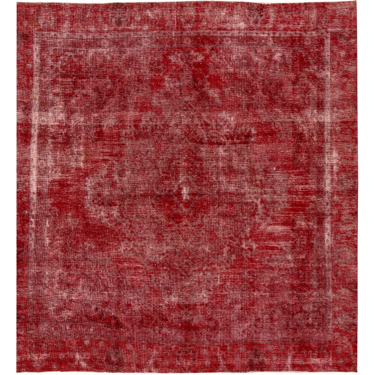 Vintage Red Overdyed Rug For Sale at 1stDibs overdyed red rug, over
